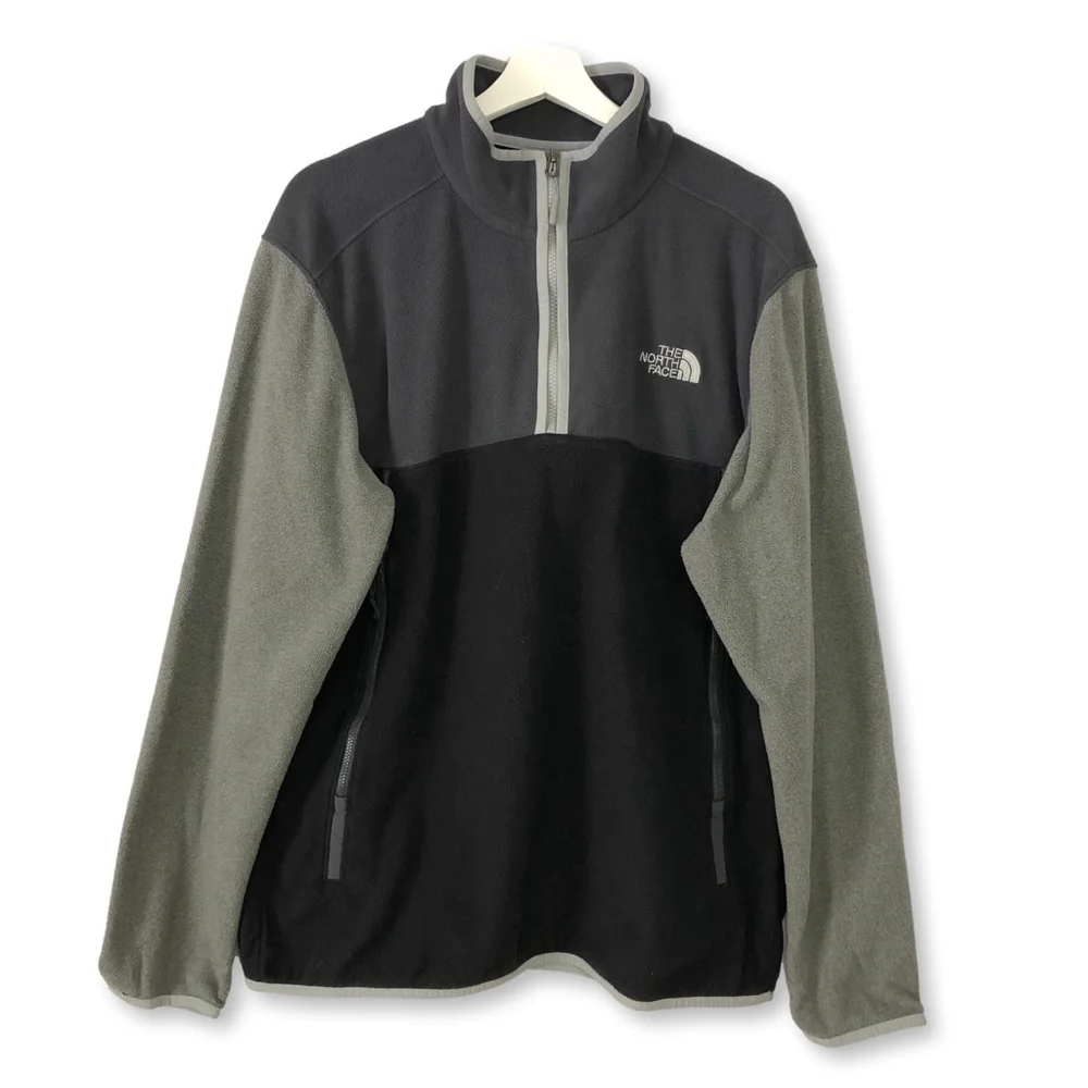 The North Face Black Gray Quarter Zip Pullover XL